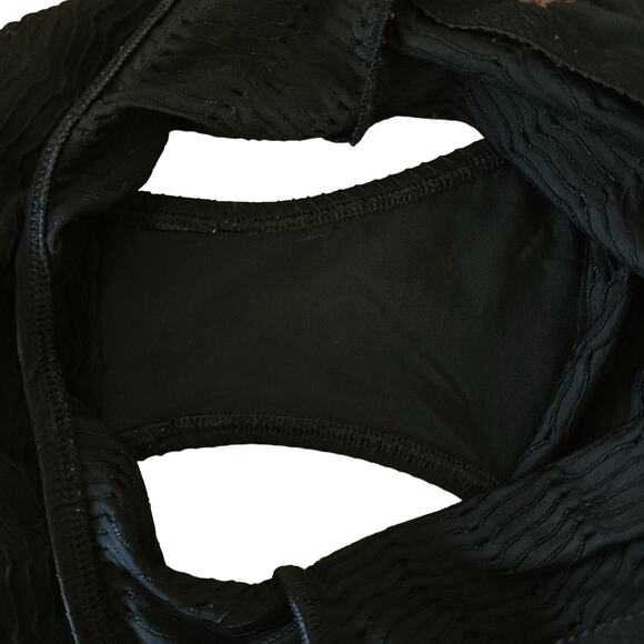 Vintage BAJA BLUE Swim black ribbed one piece scoop back bathing swimsuit Sz 4 - Picture 5 of 9